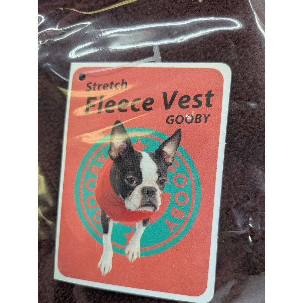 GOOBY Stretch Fleece Vest Dog Sweater Coat Burgundy Medium M New Puppy Pet Warm